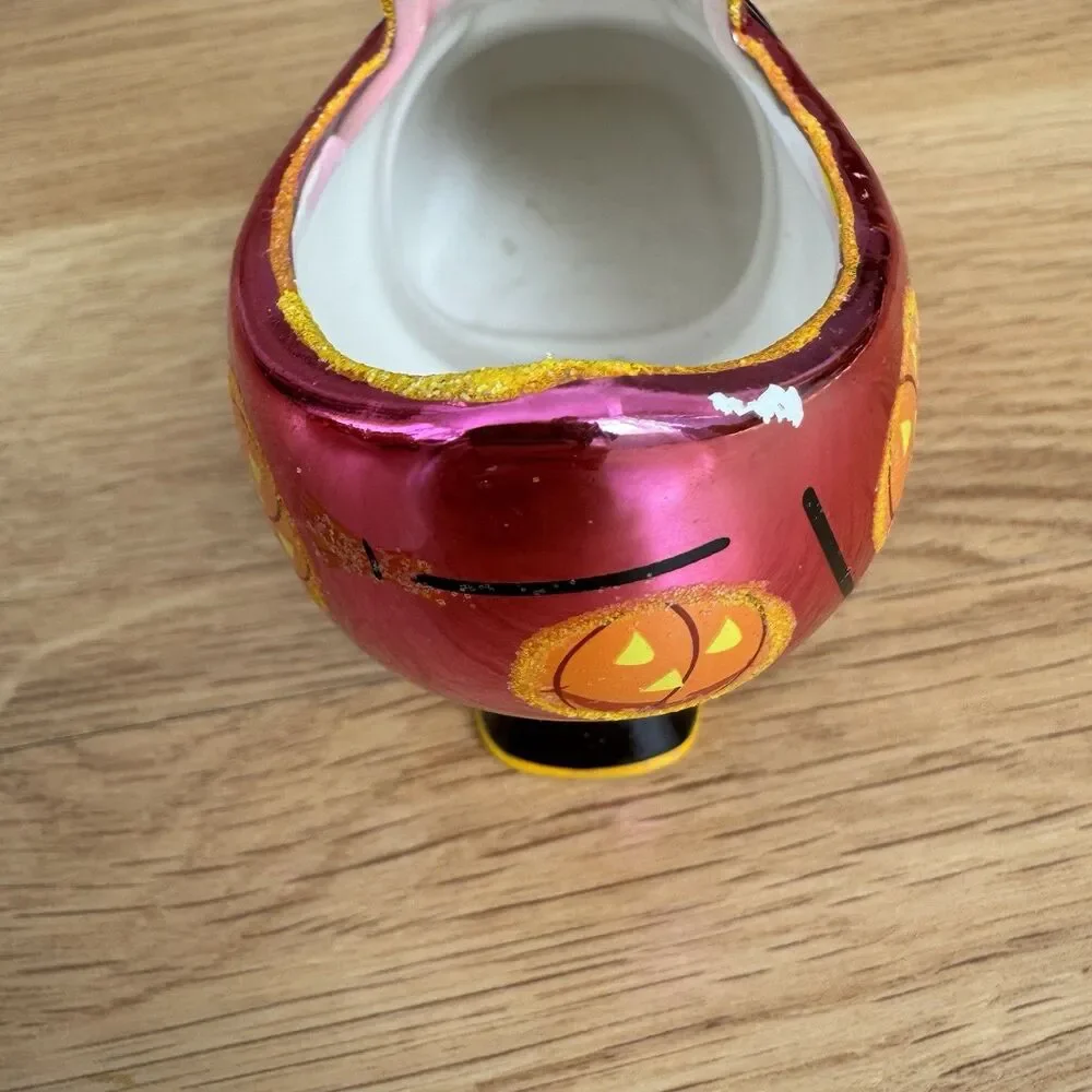 Christopher Radko‎ Foot Fright Pumpkins Halloween Witch Shoe Candy Dish